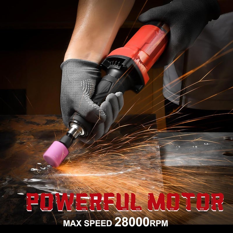 AOBEN أداة طاحونة كهربائية قوية، طاحونة كهربائية سلكية 1/4"، 28000 دورة في الدقيقة، قوية وهادئة للاستخدام الثقيل لطحن المعادن، التلميع، إزالة الحواف، وإصلاح اللحام. - Image 2